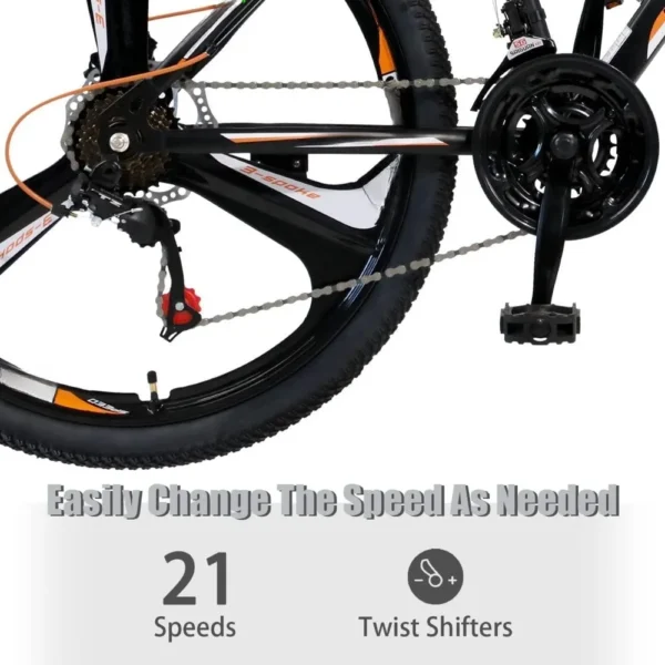 26-inch mountain bike, carbon steel frame, 21-speed dual disc brakes, with men's and women's locking suspension forks - 图片 2