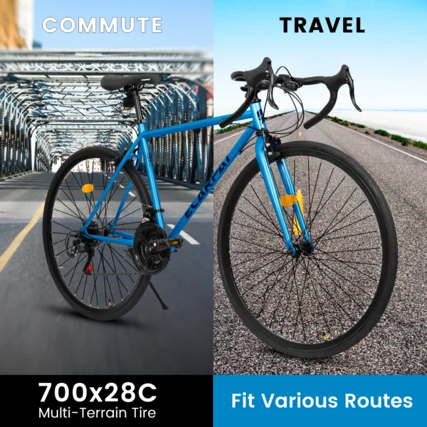 Ecarpat 700C Road Bike, 21 Speeds, Steel Frame, Racing Bike City Commuting Road Bicycle for Men Women, C-Brake - 图片 2