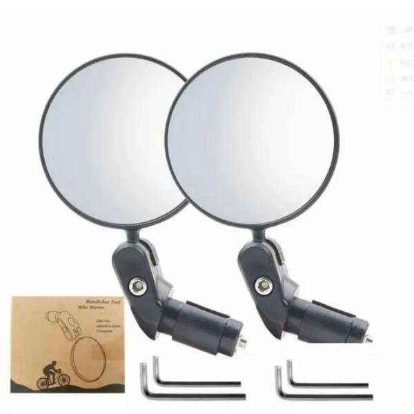 Bike Rear View Mirror Reflector Adjustable Rotatable Handlebar Mirror Clear Rearview Electric Scooter Cycling Bicycle Accessorie - 图片 2