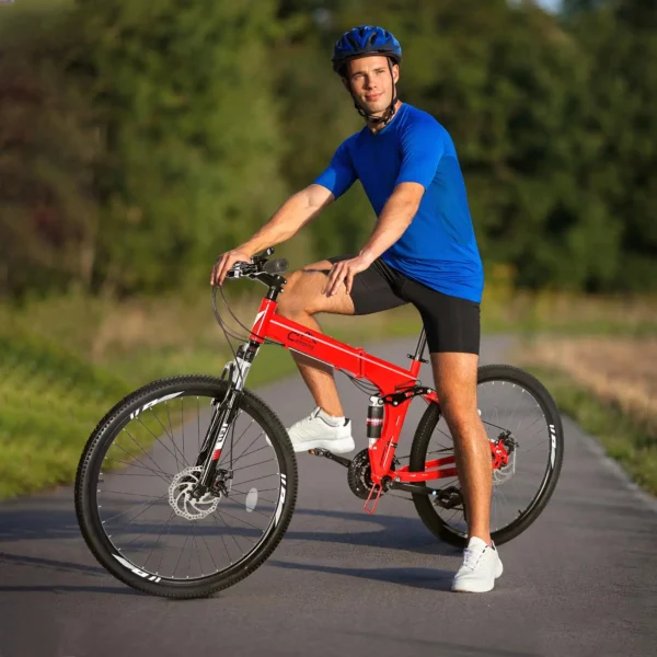 CamPingSurvivals 26'' Land Rover TX30 Mountain Bike - High Carbon Steel, 21, 100kg Capacity, Red & Black - 图片 4