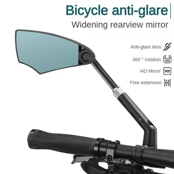 Bike Rear View Mirror Reflector Adjustable Rotatable Handlebar Mirror Clear Rearview Electric Scooter Cycling Bicycle Accessorie - 图片 8