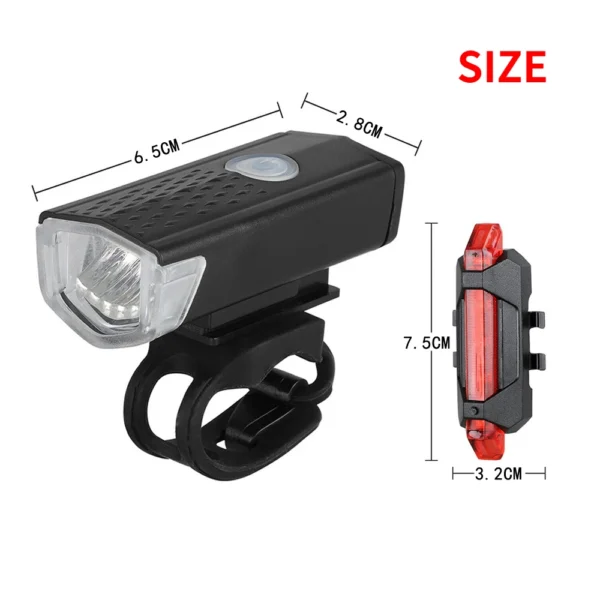 Bike Bicycle Light USB LED Rechargeable Set MTB Road Bike Front Back Headlight Lamp Flashlight Cycling Light Cycling Accessories - 图片 6